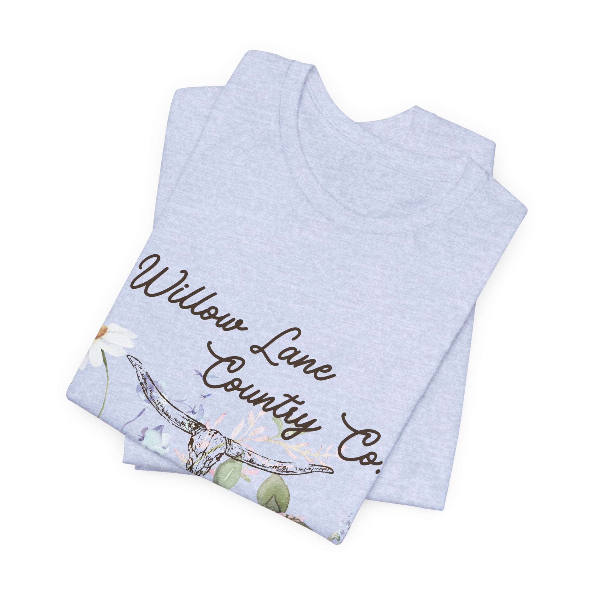 Floral Longhorn Comfort T-shirt - Western Women's T-shirt - Floral Boho Shirt