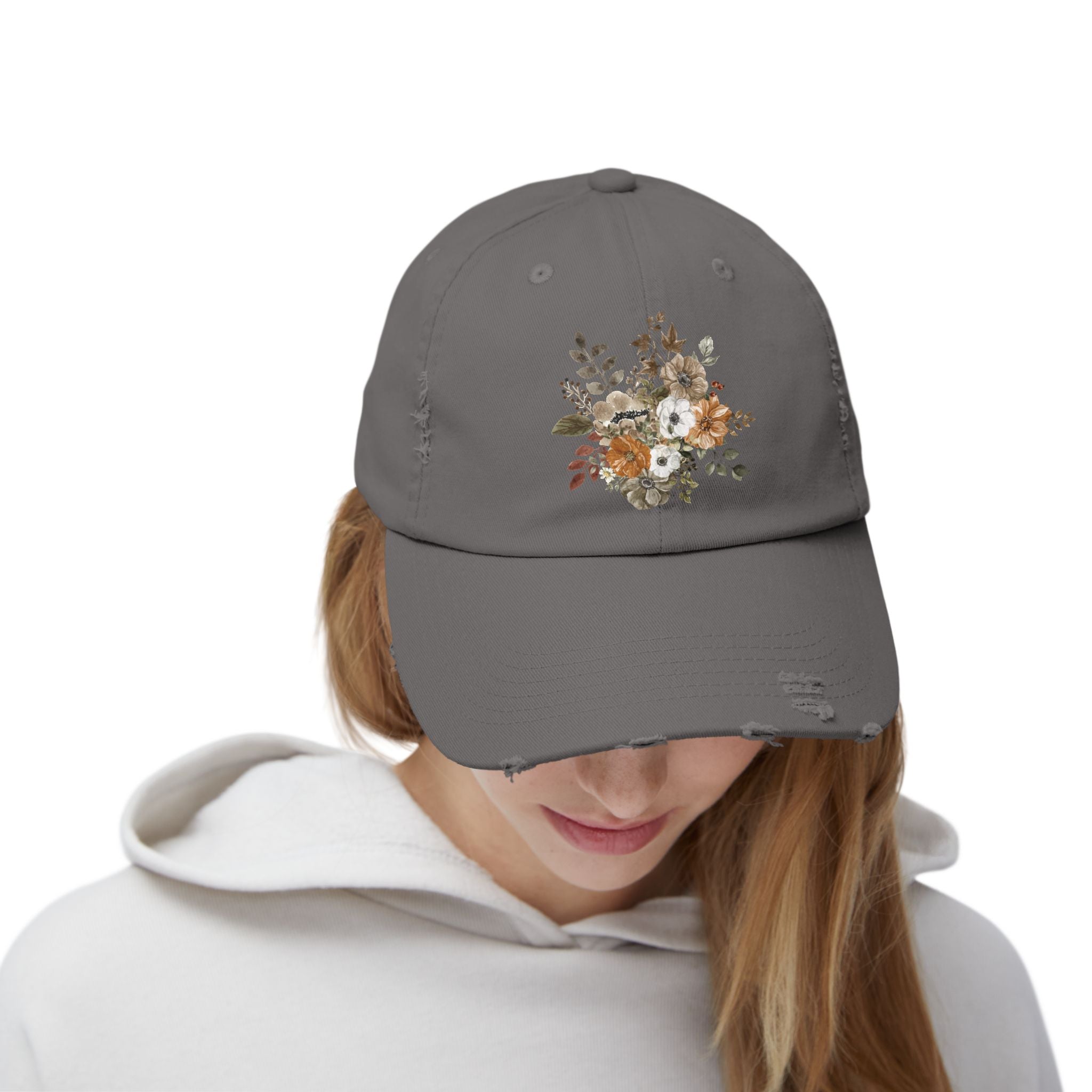 Floral Embroidered Baseball Hat