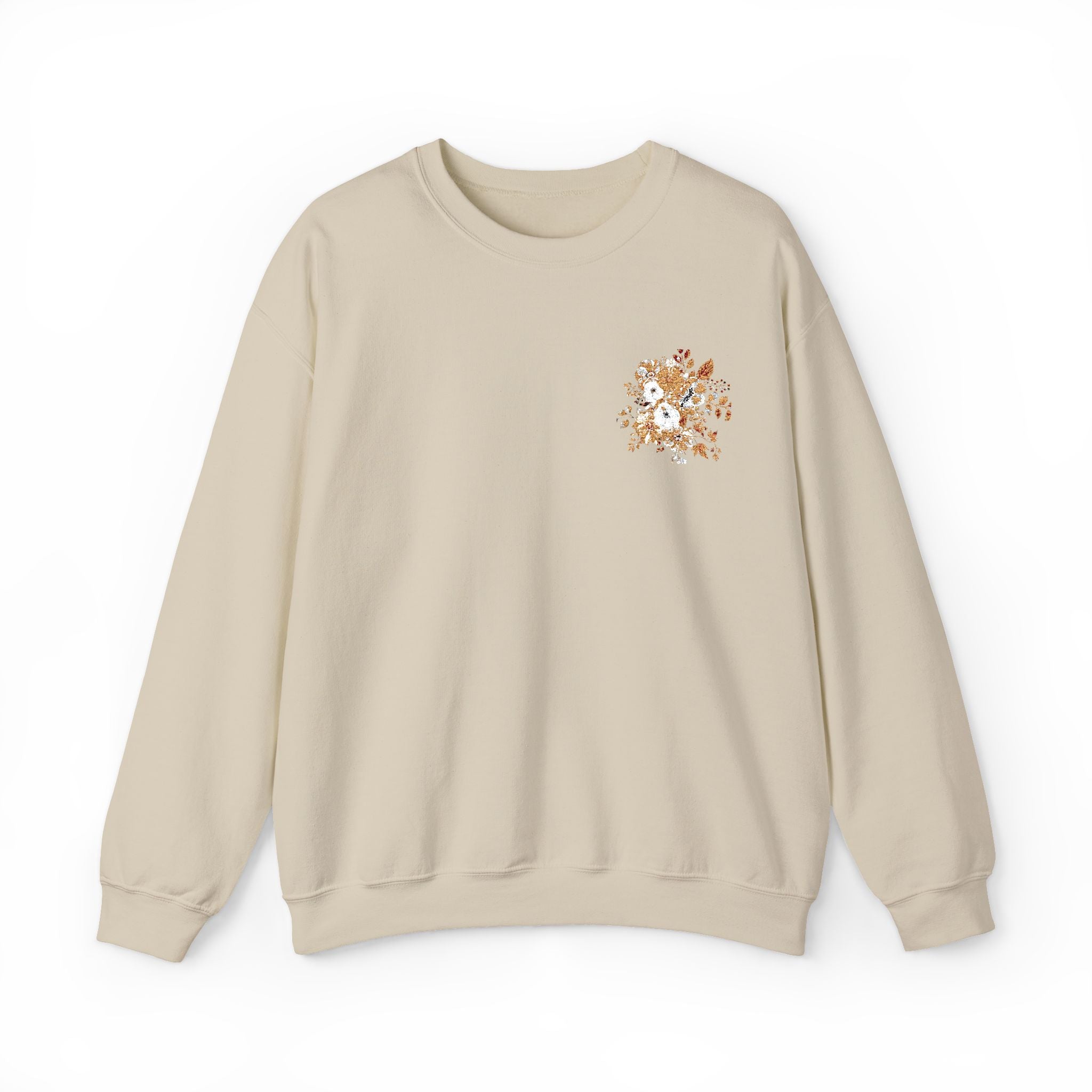 Womens Floral Embroidered Crewneck