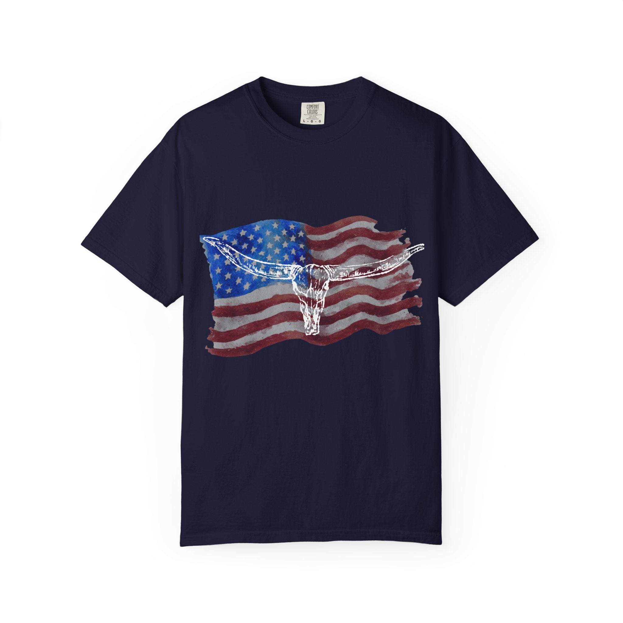 Unisex American Flag Longhorn T-Shirt