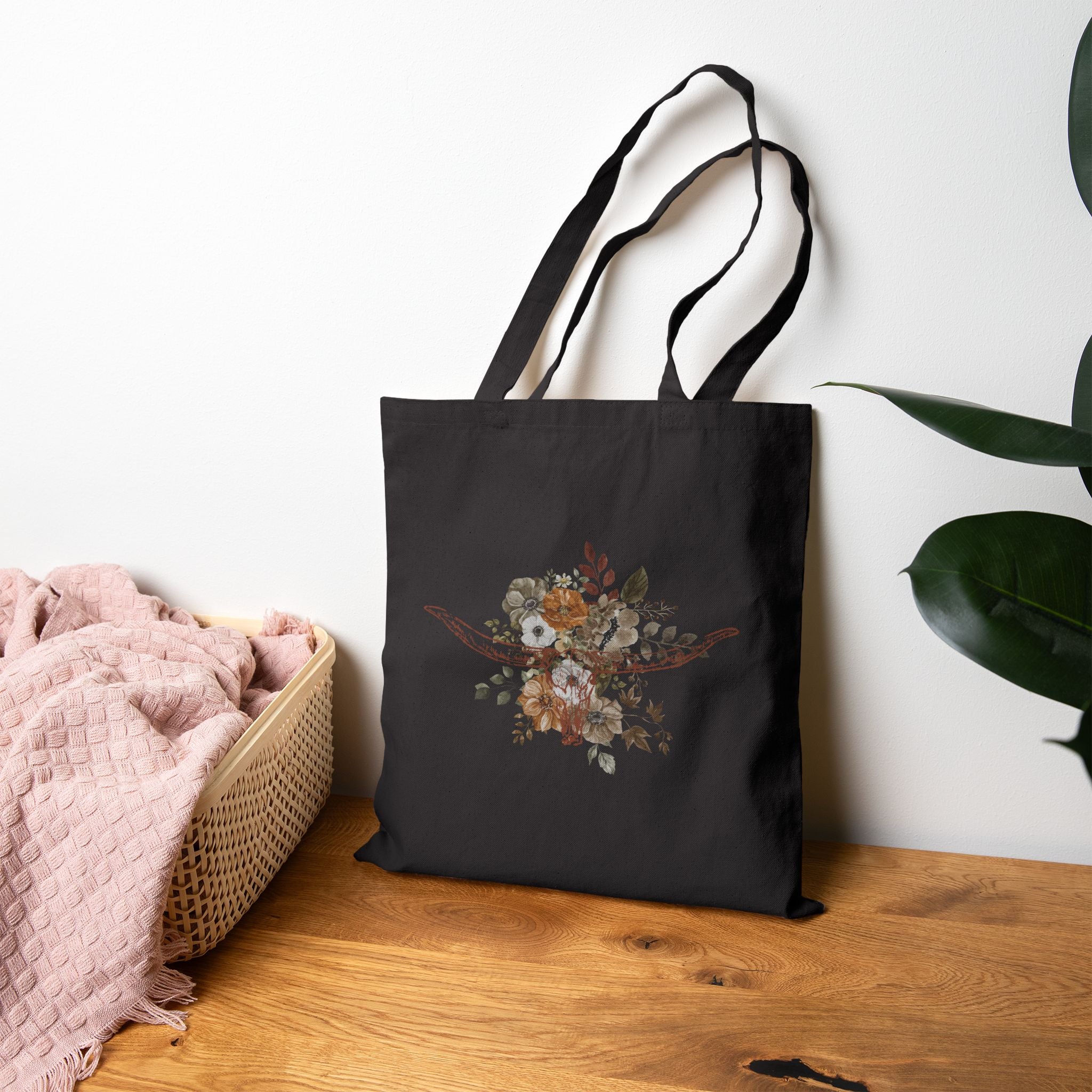Neutral Western Floral Totebag
