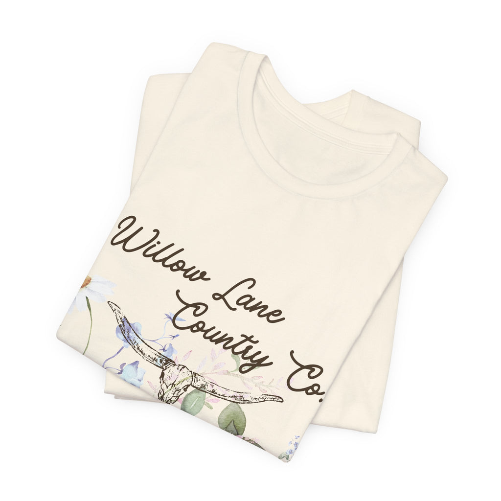Floral Longhorn Comfort T-shirt - Western Women's T-shirt - Floral Boho Shirt
