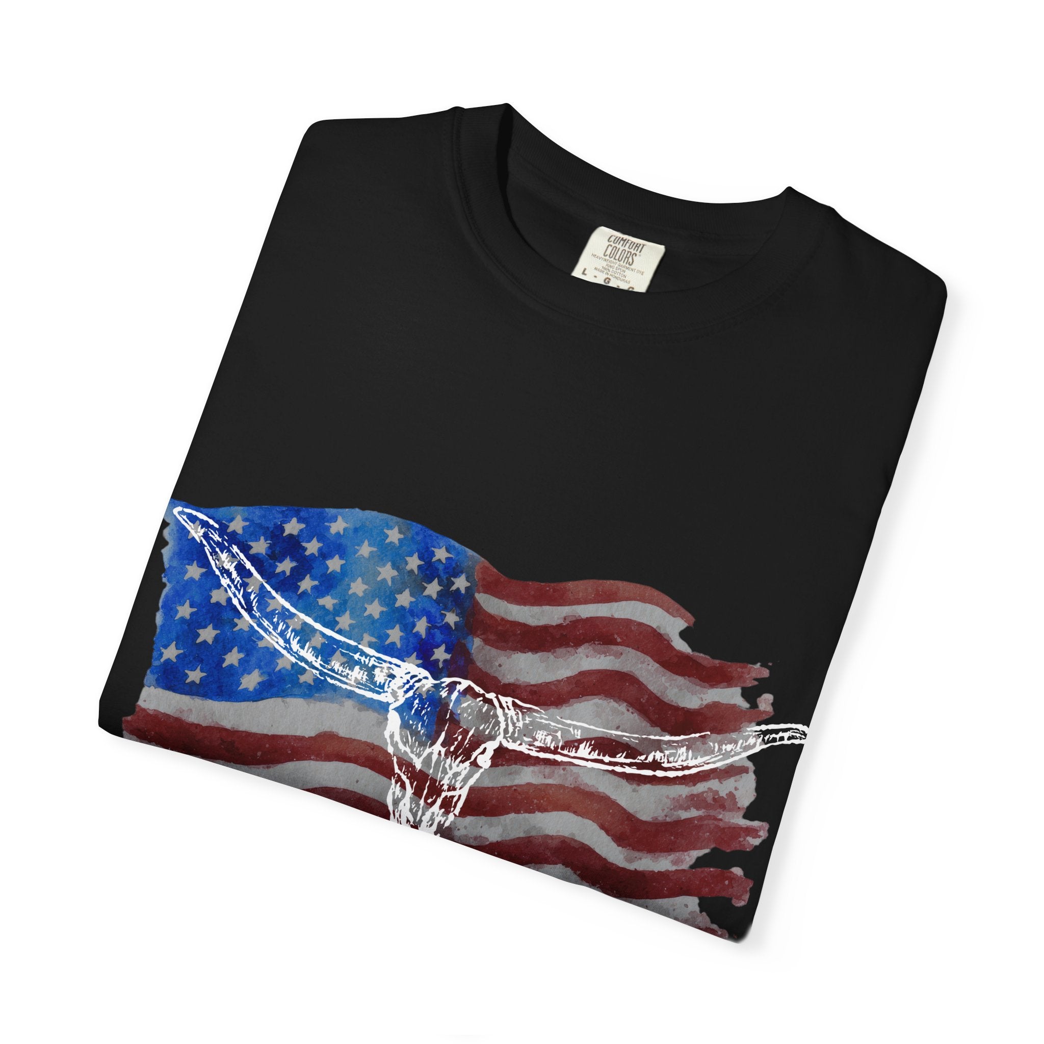 Unisex American Flag Longhorn T-Shirt