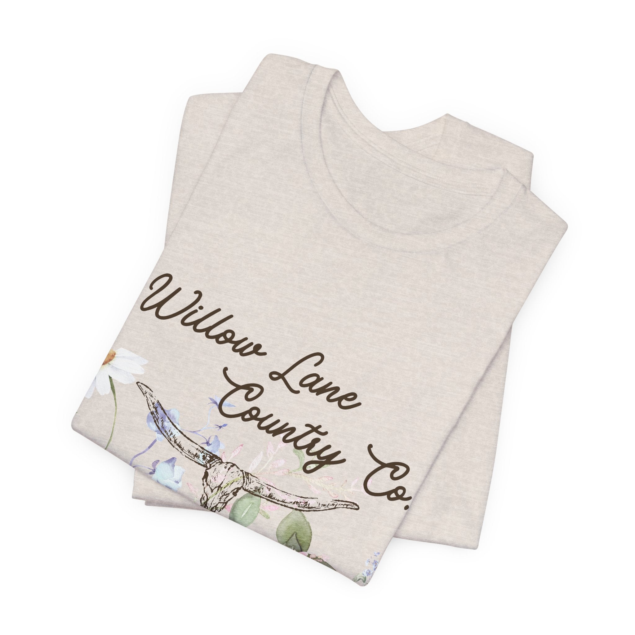 Floral Longhorn Comfort T-shirt - Western Women's T-shirt - Floral Boho Shirt
