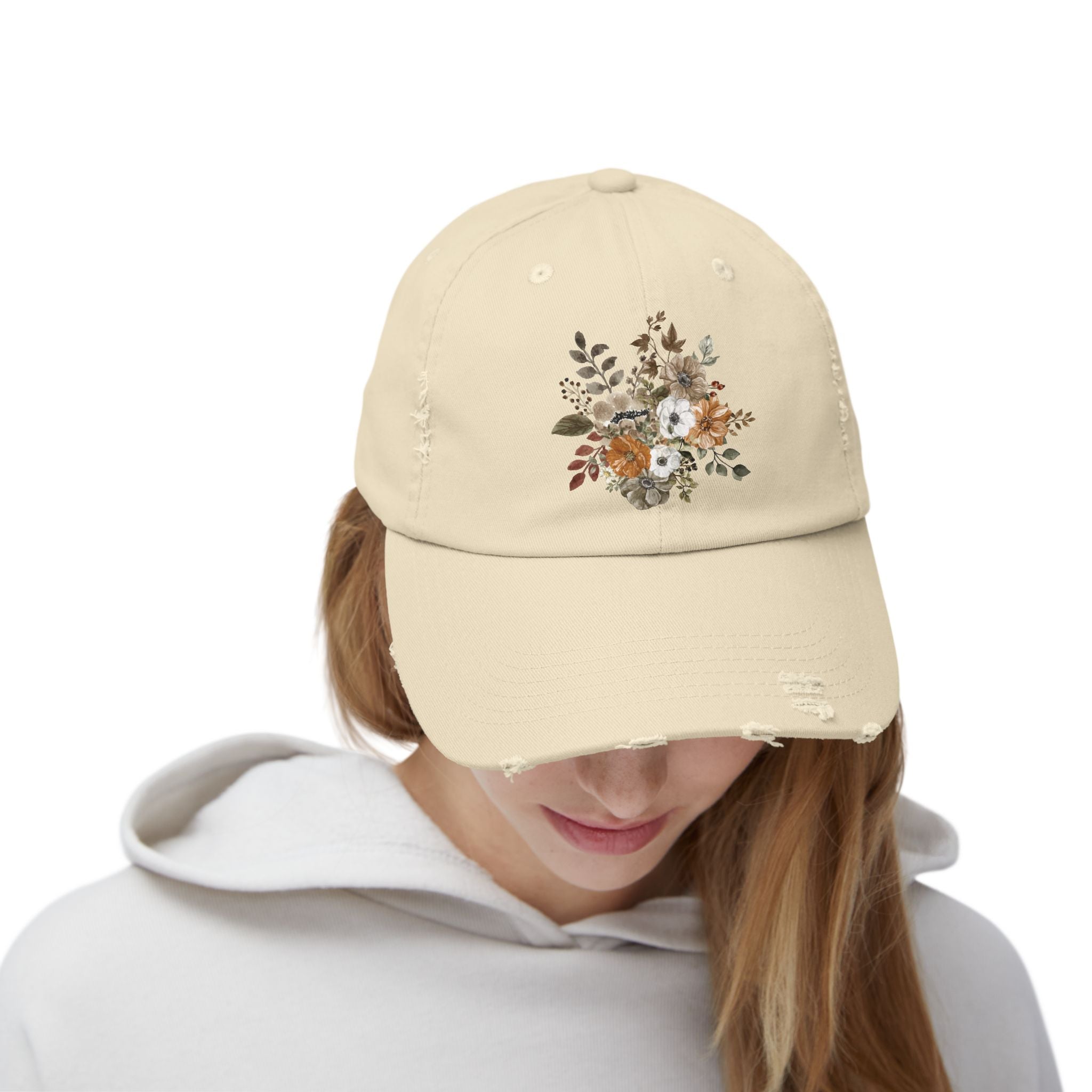 Floral Embroidered Baseball Hat