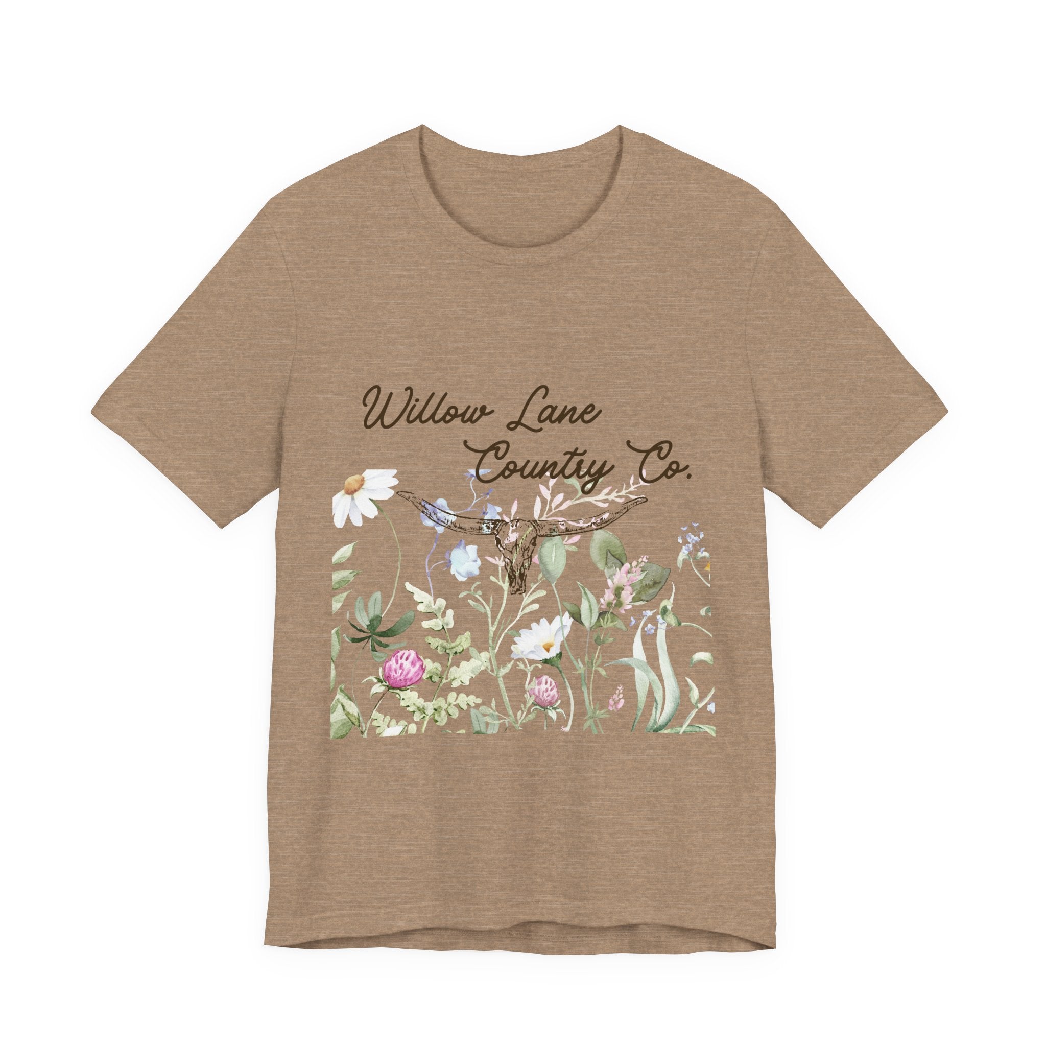 Floral Longhorn Comfort T-shirt - Western Women's T-shirt - Floral Boho Shirt