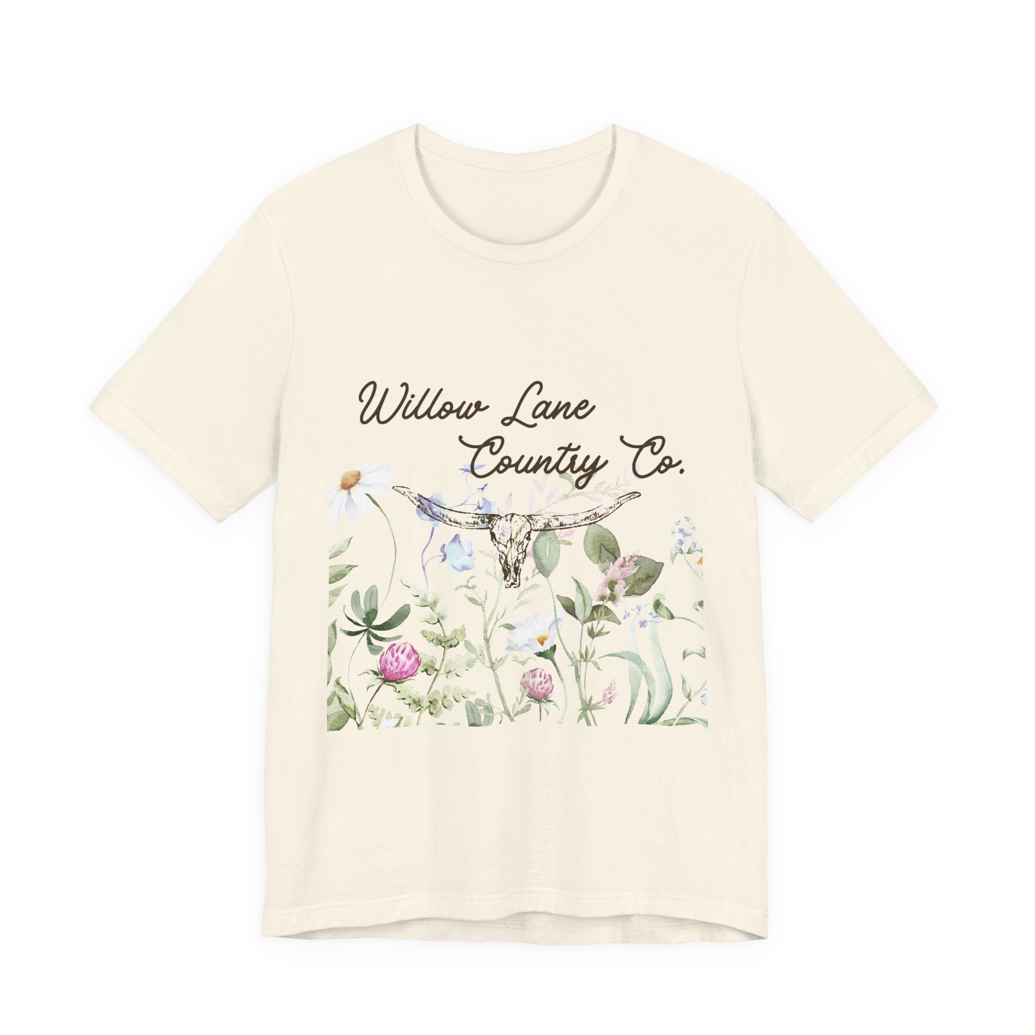 Floral Longhorn Comfort T-shirt - Western Women's T-shirt - Floral Boho Shirt