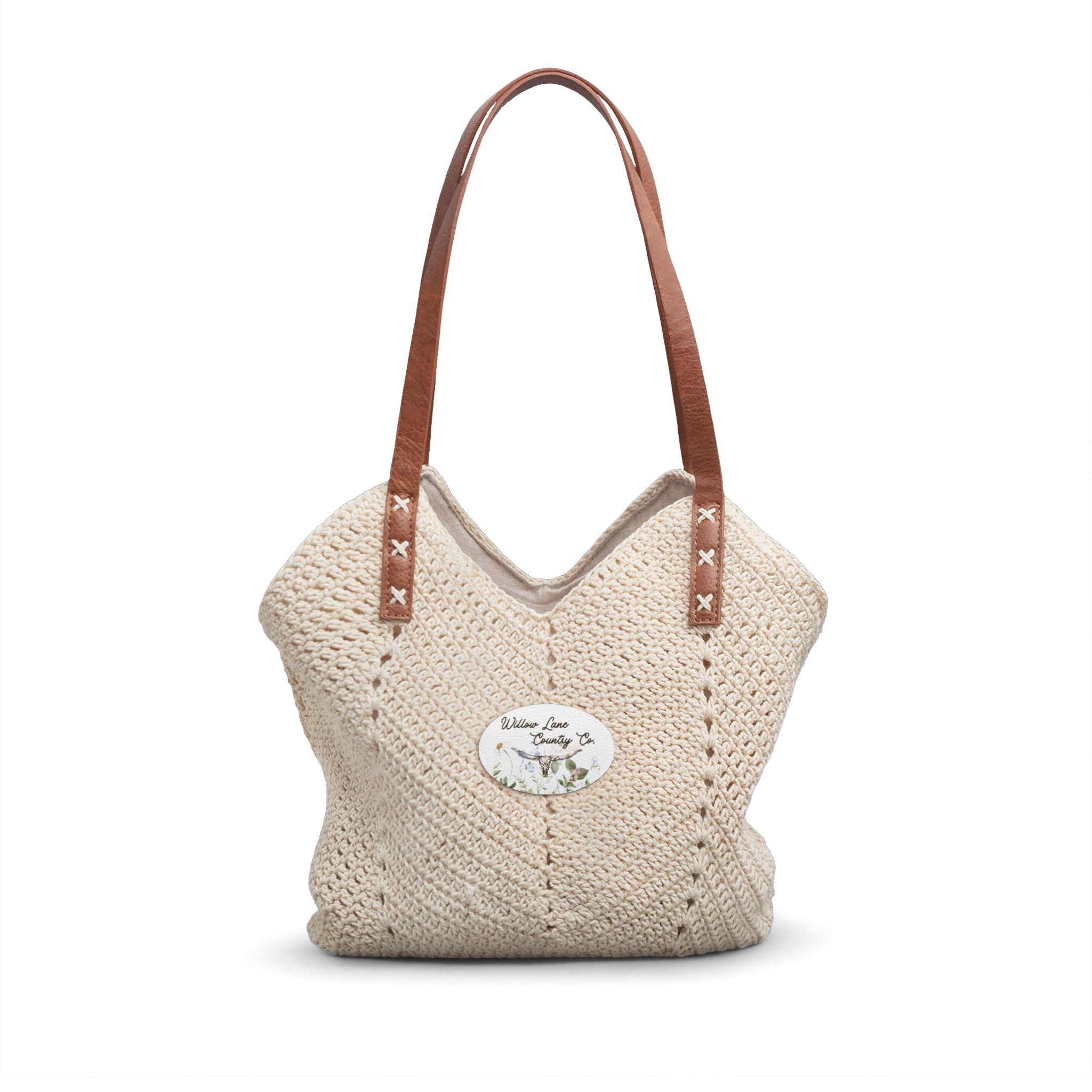 Handwoven Straw Shoulder Bag, Natural Woven Beach Tote