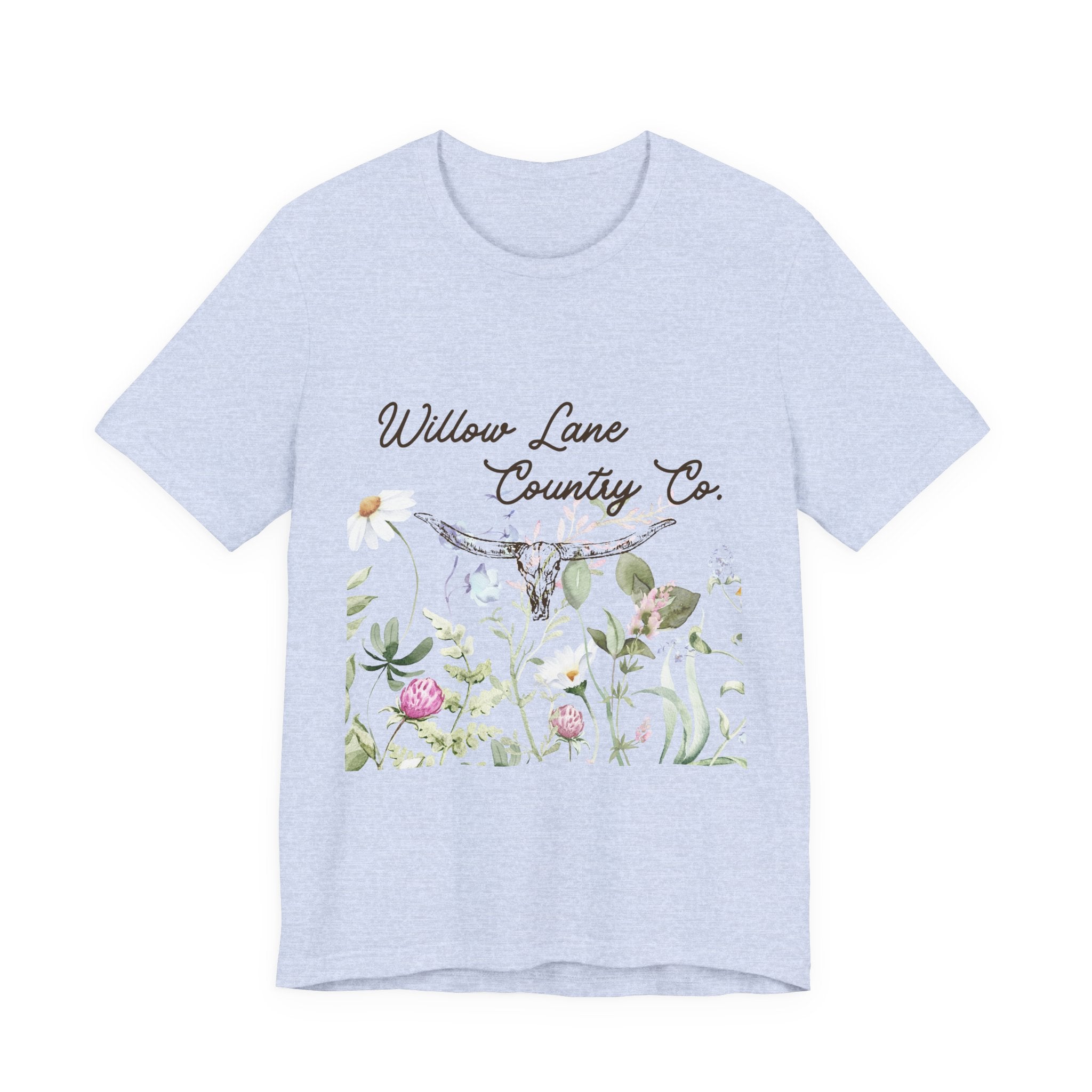 Floral Longhorn Comfort T-shirt - Western Women's T-shirt - Floral Boho Shirt