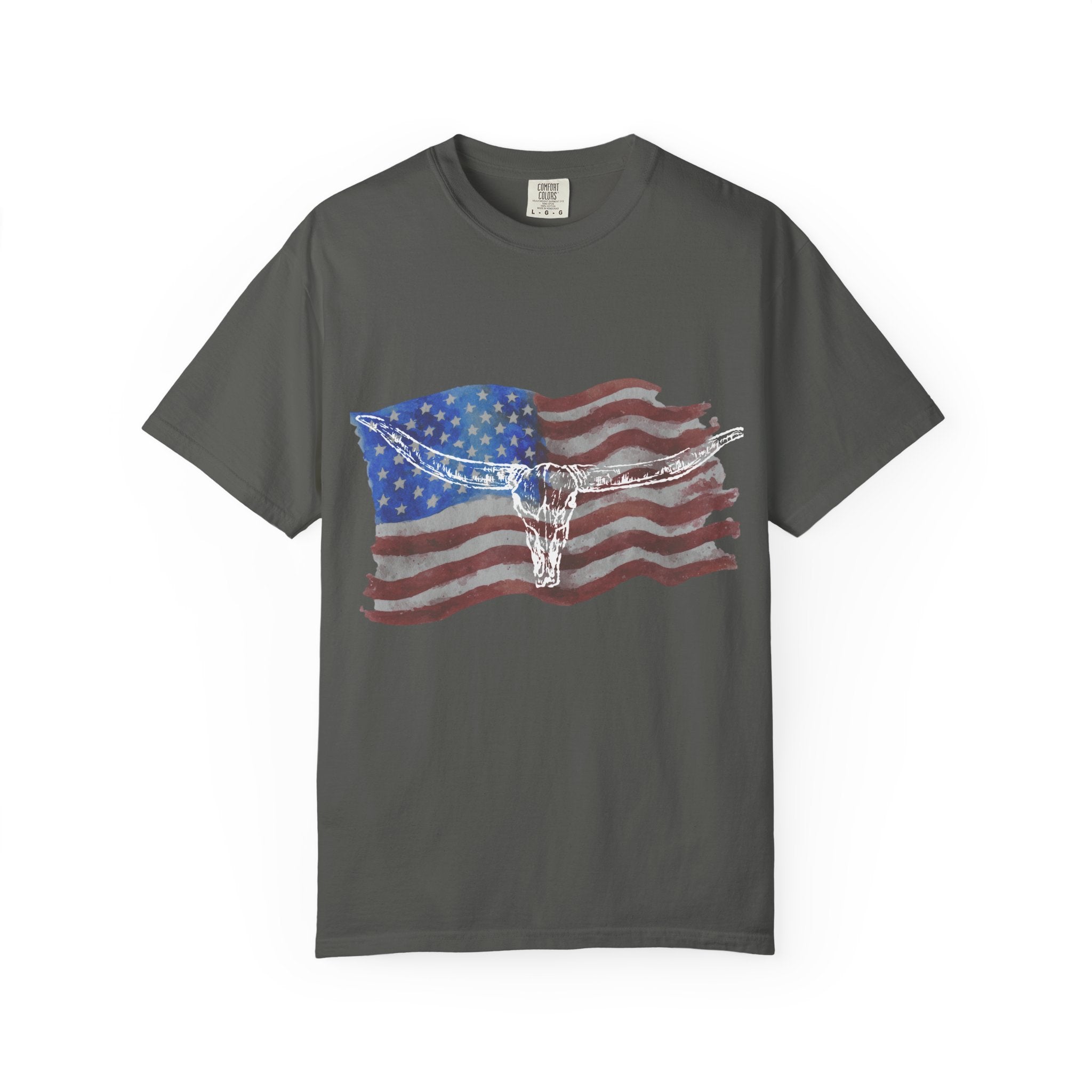 Unisex American Flag Longhorn T-Shirt