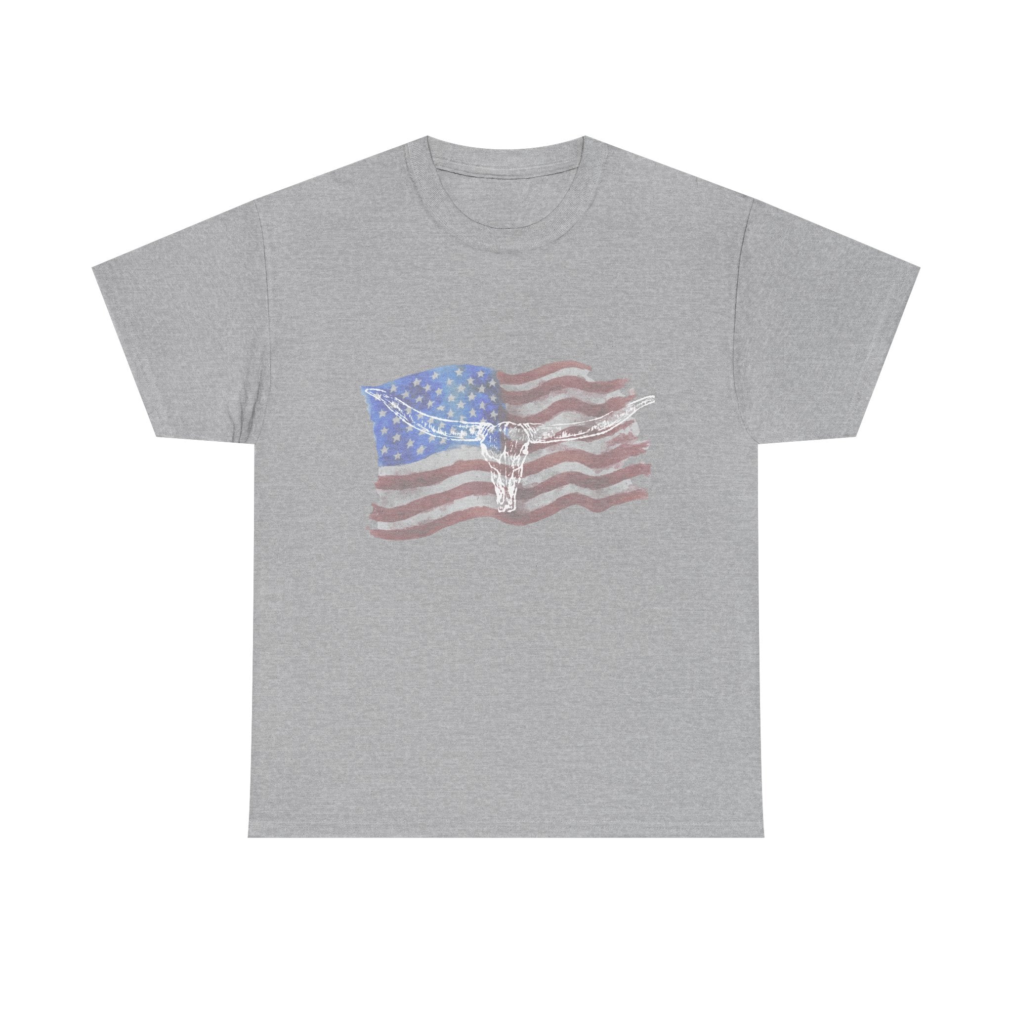 American Flag Longhorn Tee