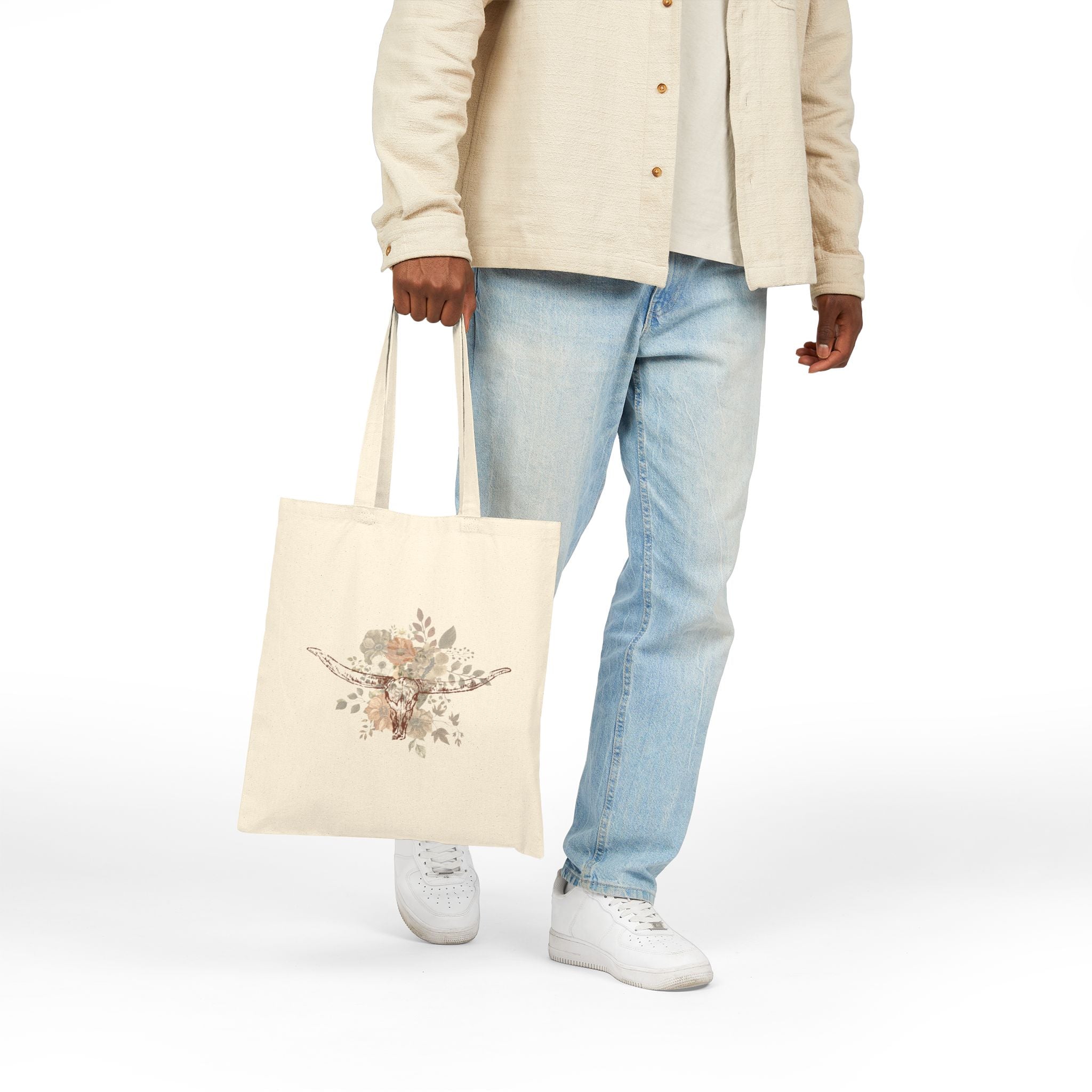 Neutral Western Floral Totebag