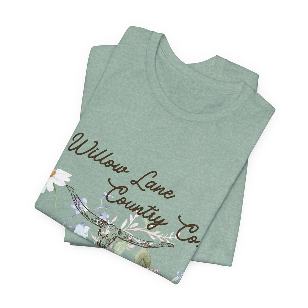 Floral Longhorn Comfort T-shirt - Western Women's T-shirt - Floral Boho Shirt