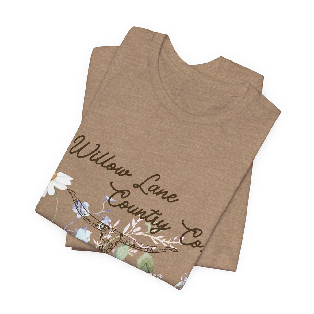 Floral Longhorn Comfort T-shirt - Western Women's T-shirt - Floral Boho Shirt
