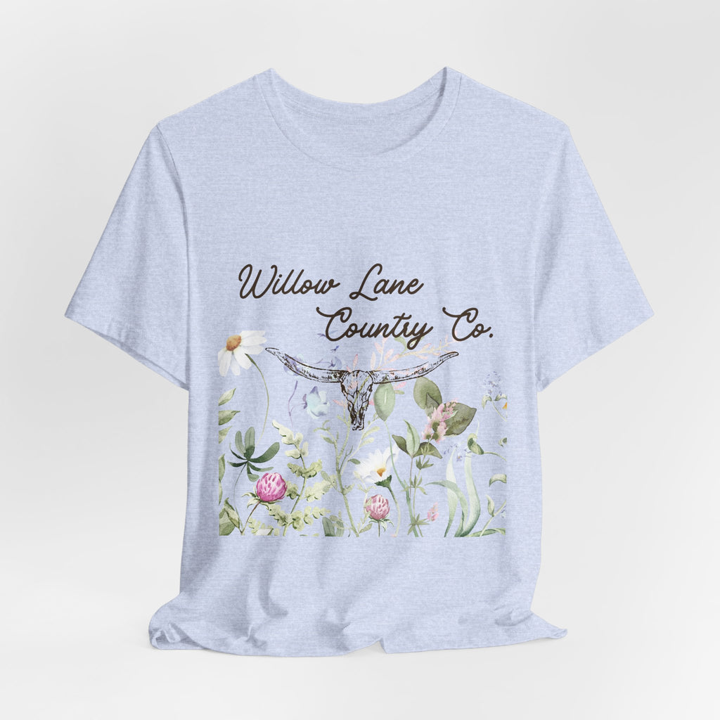 Floral Longhorn Comfort T-shirt - Western Women's T-shirt - Floral Boho Shirt